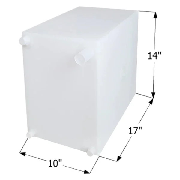 WT2464 10 gal. Fresh Water Tank w 1/2" Fittings 17"L x 14"W x 10"H