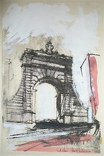 Antonio Del Donno Encre et gouache technique mixte sur papier signée Abstrait 83