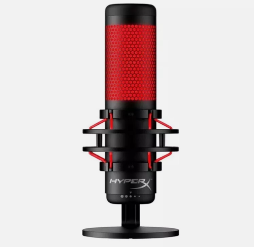 HyperX QuadCast Red LED USB Microphone Black PC MAC PS5 PS4 NEW
