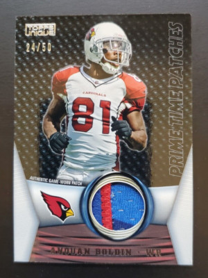 2009 Topps Unique Anquan Boldin Prime Time Patches 2 Color GW Relic 24/50 #PTP-5