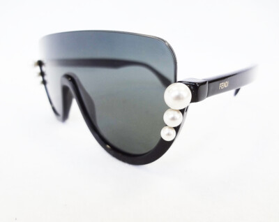 FENDI Women's Sunglasses FF0296/S 807IR 140 Black PEARL accent