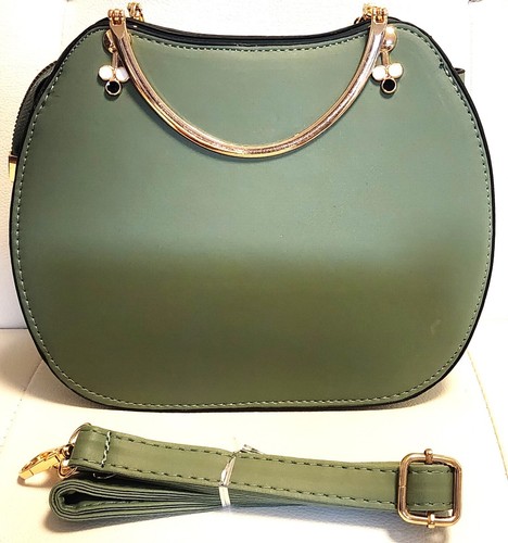 Zipper Compartment Handbags/Crossbody/Shoulder Bag with Cat Pendant-Green - Picture 3 of 3