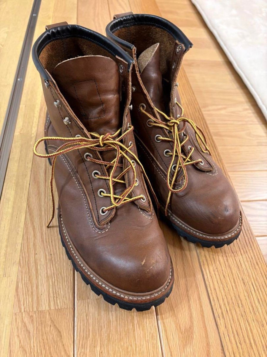 Red Wing 2936 Lineman Round Toe Work Boots Brown Leather Vibram 