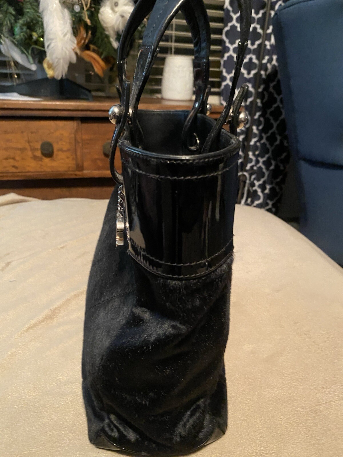 PONY Bellissima borsa Chanel in pelle capelli di cavallo trapuntato nera con fodera nera