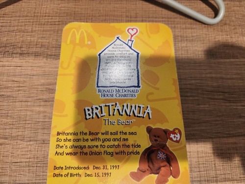 McDonalds TY Beanie Baby Britannia SELTEN 2 Tag Fehler - Bild 4 von 7