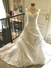 JOLI Bridal gown Wedding Dress taffeta White pick up skirt 10 New without tag