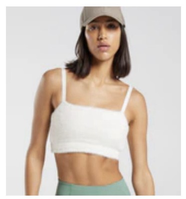 Gymshark Whitney Eyelash Knit Bandeau Skylight White Medium NWT