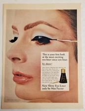Vintage Max Factor Eye-Liner print ad from a 1967 LIFE magazine; FREE Shipping!