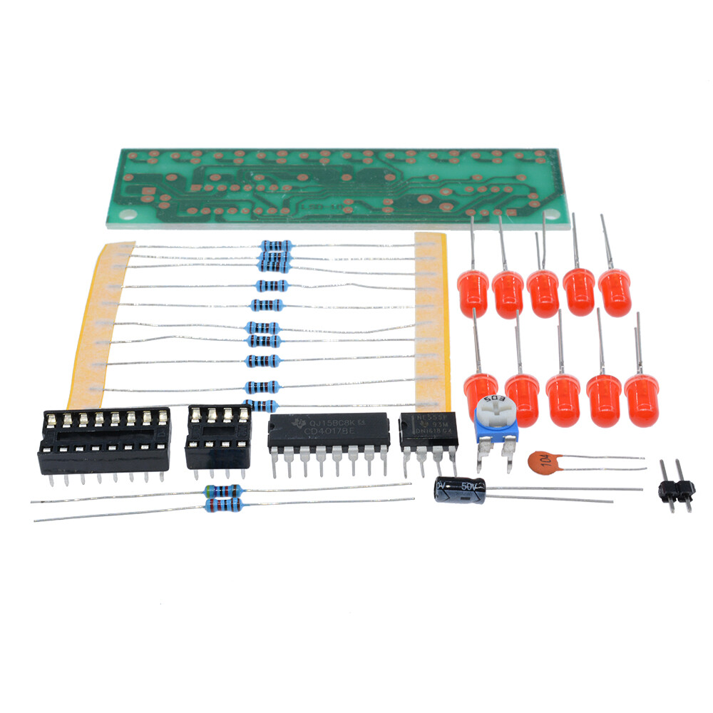 Kit Elettronico Fai Da Te Reland Sun – Luce Di Acqua Che Scorre Con NE555 E CD4017, Modulo LED A Scorrimento, Tensione 2.5-6V - 6