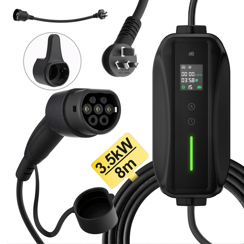 EV Charger Type 2 Portable 6-15A Electric Vehicle Car Charging 8M Cable Au Plug