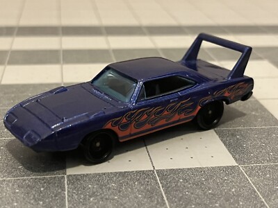 2012 Mattel Plymouth Superbird Car 1:64 Metallic Blue w Flames
