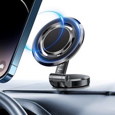 For Foldable Magsafe Car Mount 360 Base Rotating Car Dashboard Magnetic Cell Pho