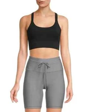 Natori Impulse Racerback Sports Bra Women's Medium Black Wire Free Scoop Neck