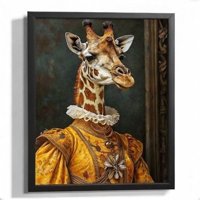 Vintage Giraffe Wandbild Giraffe Portrait Renaissance Royal Tiermalerei Post