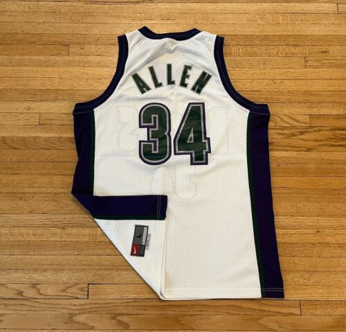 Milwaukee Bucks Nike authentisches Swingman Ray Inbus Trikot Herren L EUC weiß NBA