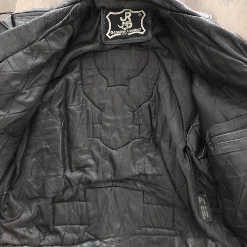 Men’s JR Leather Genuine Leather Motorcycle Jacket with Patches - Size 46 XXL - Picture 13 of 19