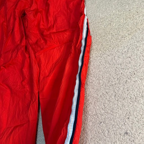 Vintage 90s Tommy Hilfiger Sport Red Nylon Lined Activewear Track Pants Size L - Picture 3 of 6