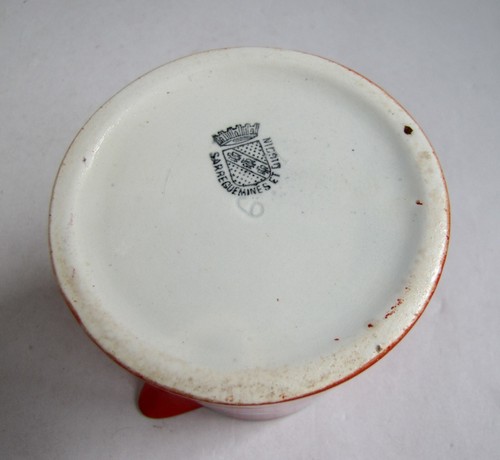 KONFEKT Milchkännchen 11,3 cm Sarreguemines und Digoin rot mit weißer Erbse Frankreich - Bild 5 von 5