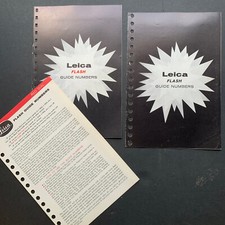 Rare Vtg Leica Camera Flash Guide Numbers Brochures 1956, 1957, 1959