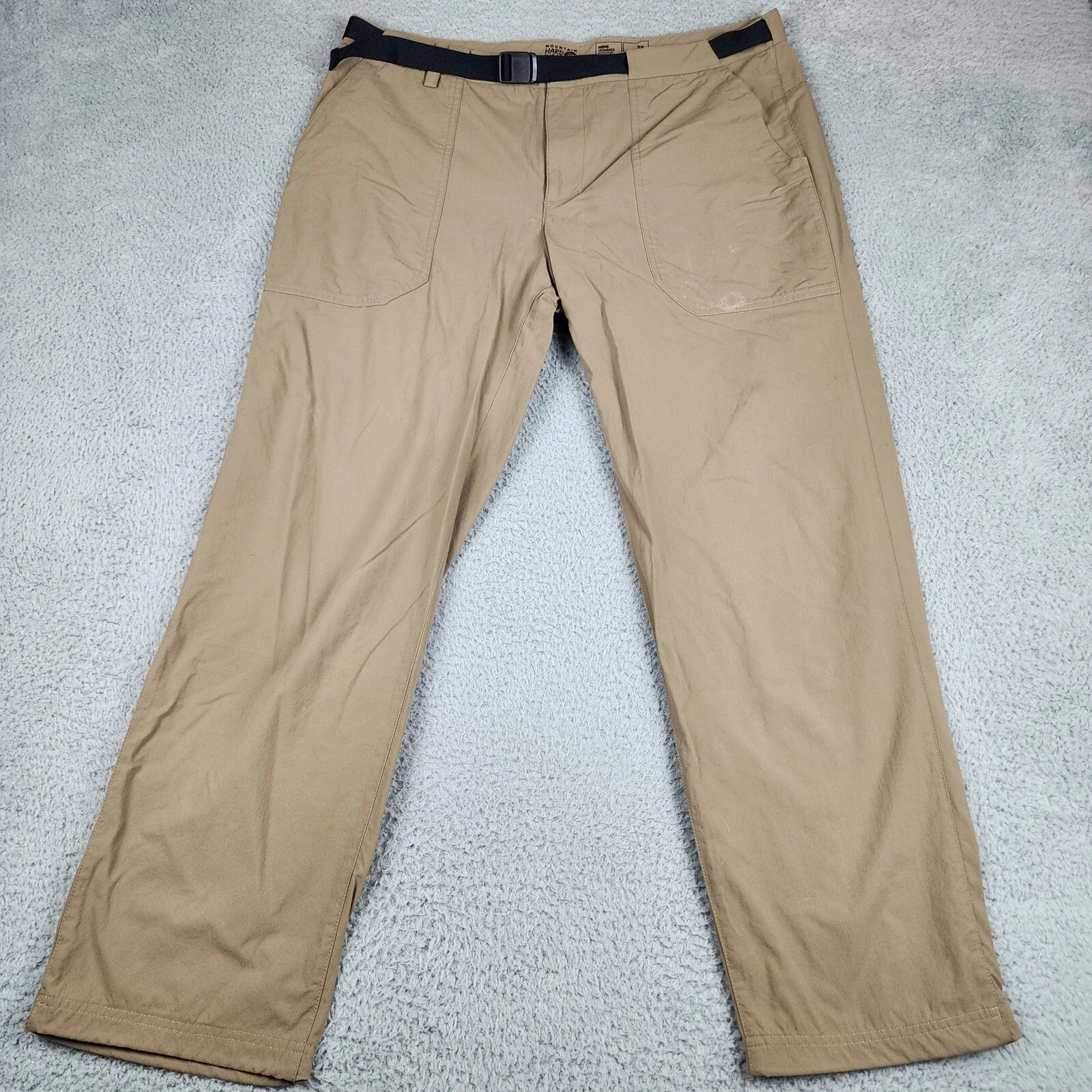 Mountain Hardwear Pants Mens 38 Brown Outdoors Hiking Fishing Belted Chino