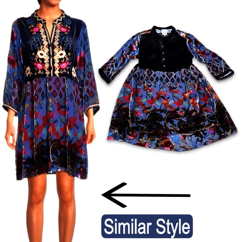 johnny was blue velvet dress Johnny Was Stretch Velvet Mock Neck Dress