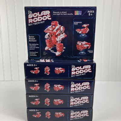 Lot of 5 STEM Tech Kit Solar Robot Do It Yourself Assemble 3 Robots In 1 