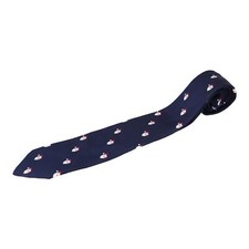 Cape Cod Neckwear Tie Mens OS Navy Blue Excellent Santa Claus Christmas Holiday