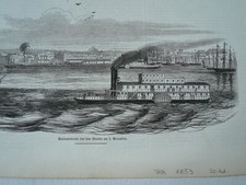 Sacramento anno 1853, woodengraving, original --