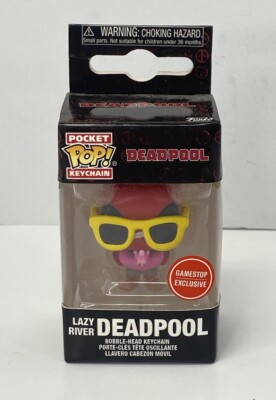 Marvel Deadpool Lazy River Deadpool Pocket Funko Pop Keychain GameStop Exclusive