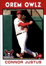 2016 Orem Owlz Grandstand 14 Connor Justus Cartersville Georgia GA Baseball Card