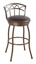 Tempo Furniture Fairview Swivel Barstool Bar Stool w/ Metal Backrest (USA-Made)