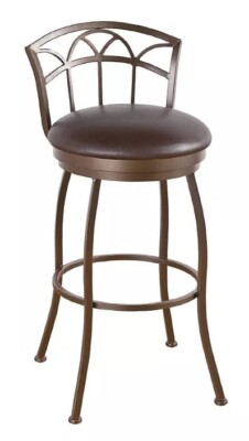 Tempo Furniture Fairview Swivel Barstool Bar Stool w/ Metal Backrest (USA-Made)