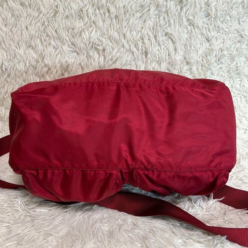 Prada Messenger Bag Nylon Triangle Logo Shoulder Bag Red Women's Used - Picture 2 of 18
