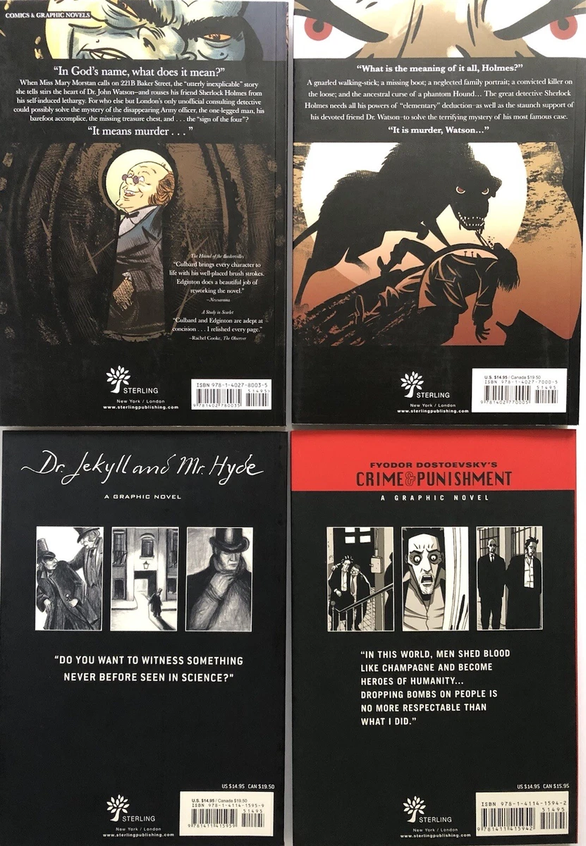 4 GRAPHIC NOVELS, The Sign of the Four, Dr. Jekyll Mr.Hyde, Crime and  Punishment | eBay