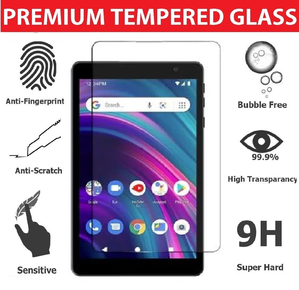 NEW 8" Tempered Glass Screen Saver Screen Cover For BLU M8L 2021 2022 / M8L Plus - Image 3 of 4