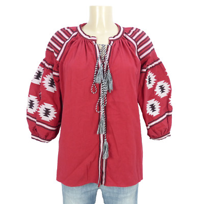 M.STUDIO blouse tunic ethnic red size one size 