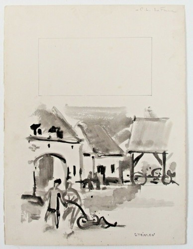 Steinlen Aimé Daniel ORIGINAL Acuarela Firmada a Mano MUY RARA - Imagen 3 de 3