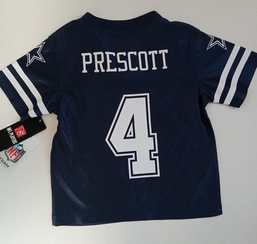 Neuf avec étiquettes maillot Dak Prescott 4 garçons tout-petits garçons Dallas cow-boys bleu marine taille 2T - Photo 1/7