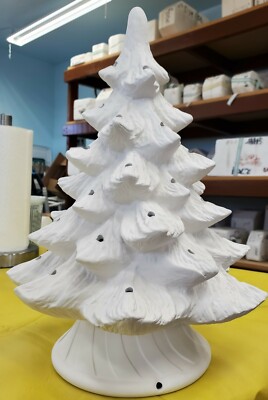 15 inch Ceramic Christmas Tree with base & Light Set; Finished! | eBay