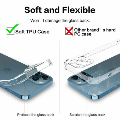 For iPhone 12 11 Pro Max XS Max XR Liquid Silicone Clear Case Camera Lens Cover - Picture 15 of 27
