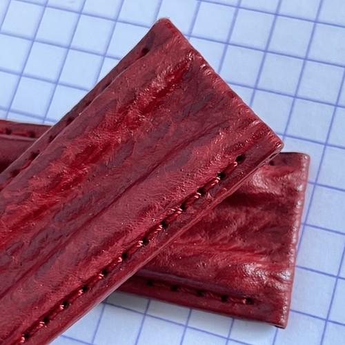 Rare 20mm RED OMEGA Double-ridge Sharkskin Strap. Includes Buckle. Deadstock. - Picture 8 of 24