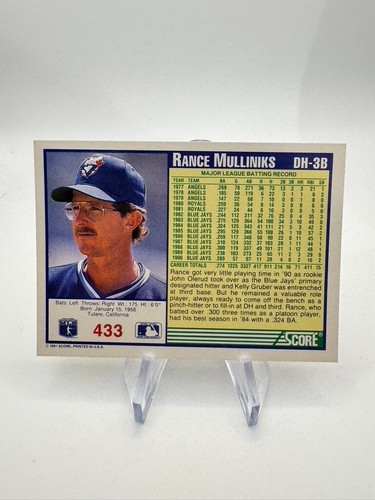 1991 Score Baseball Cards 250-499 +Rookies -You Pick - Picture 392 of 524