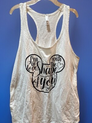 Next Level Disney XXL In Love With Shape Mickey White Cotton/Polyester Tank Top