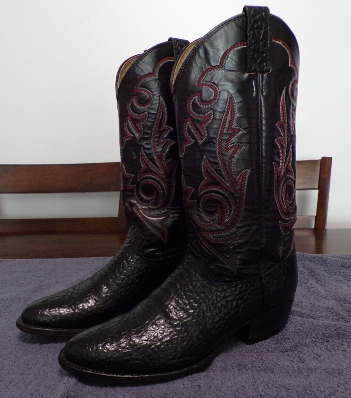 Diamond J Western Cowboy  Leather Riding  Casual Dress boots men's size 8.5 EE