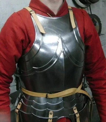 Mittelalter 18GA Stahl Oberkörper Rüstung Brustplatte Ritter Kürass Jacke/Brust - Bild 2 von 4