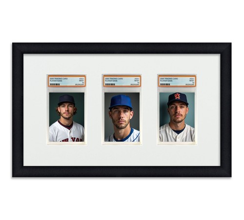 PSA Graded Card Frame Display Holds (3) Slabs Baseball, UV Protection (optional) - Bild 11 von 11