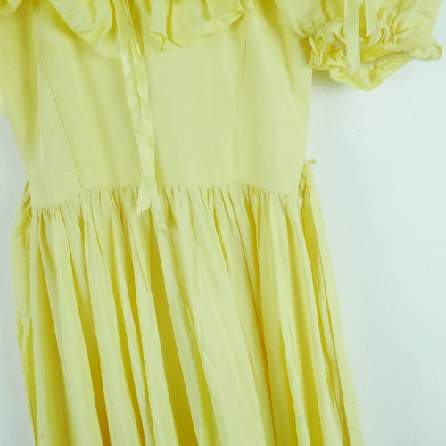 Vintage Girls XS S Dress Cottagecore Ruffle Butter Yellow Pastel Prairie Costume - Picture 6 of 14