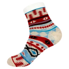 BambooMN Women's Funky Double Layer Cabin Thick Soft Warm Fuzzy Comfy Home Socks