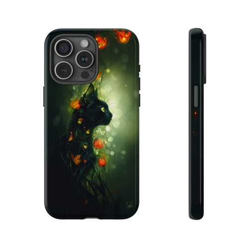 Cat Green Forest Flower Vines Phone Case for iPhone, Samsung Galaxy, Pixel - 第 5/175 張圖片