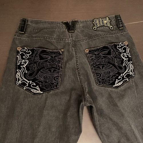 COOGI Jeans 36x34 Men Embroidered Black 
